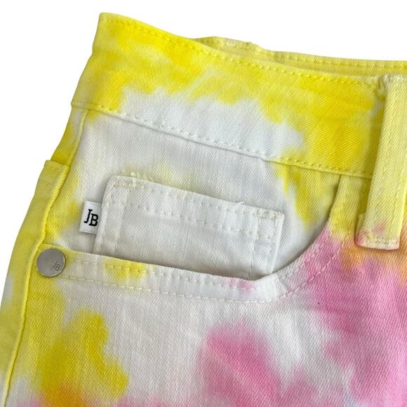 Judy Blue Tie Dye Cut Off Jean Shorts Size M Denim Pink Blue Yellow - Picture 2 of 15